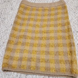 Trim & Thread Yellow and Brown Plaid Skirt size S